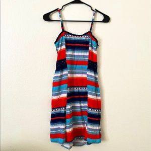 Red & Blue Print Dress